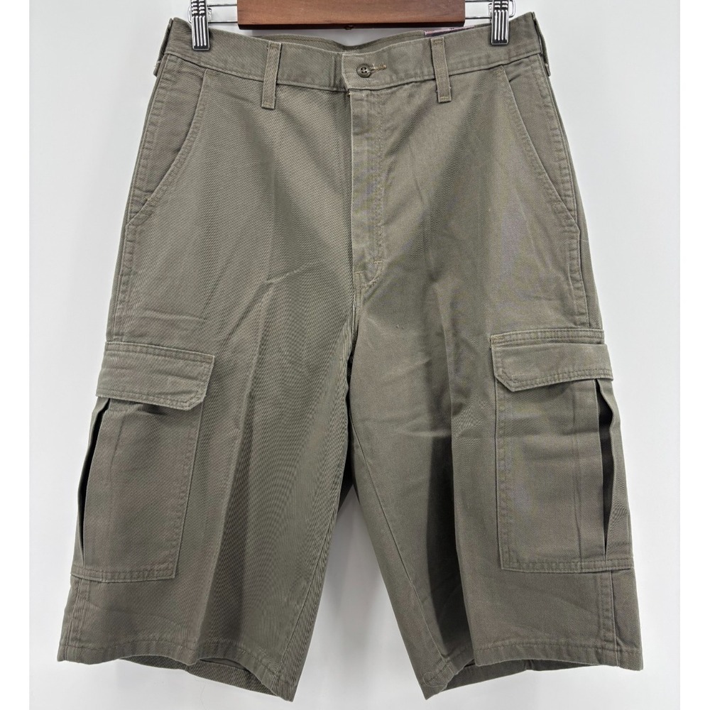Dickies Cargo Work Shorts Mens Olive Green Pockets Flat Front Loose Fit 30 NWT